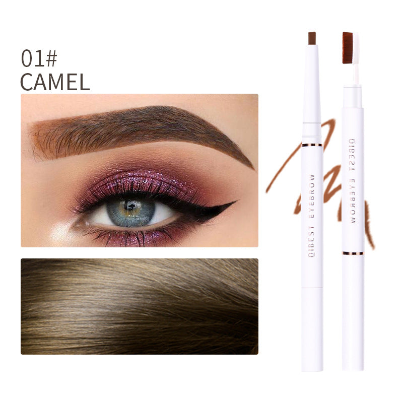 QIBEST Double Head Eyebrow Pencil Waterproof Sweat Proof And Makeup Free Eyebrow Cream