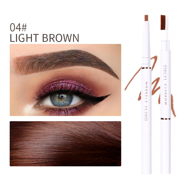 QIBEST Double Head Eyebrow Pencil Waterproof Sweat Proof And Makeup Free Eyebrow Cream