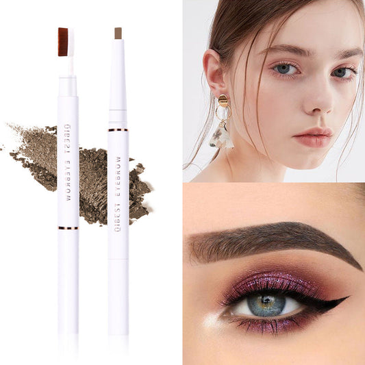 QIBEST Double Head Eyebrow Pencil Waterproof Sweat Proof And Makeup Free Eyebrow Cream