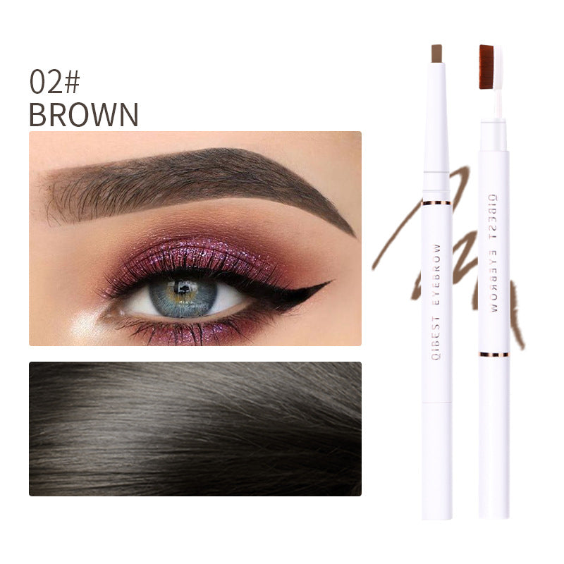 QIBEST Double Head Eyebrow Pencil Waterproof Sweat Proof And Makeup Free Eyebrow Cream