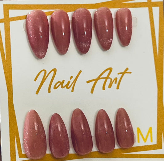 Long Almond Cat Eye Press-On Gel-X Reusable Nail Set